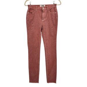 Free People We The Free Corduroy Raw Hem High Waisted Skinny Pink Pants 25